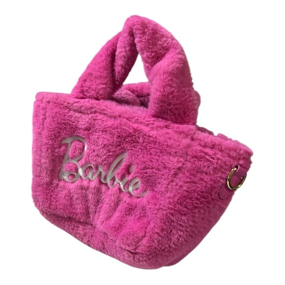 Barbie x Skinny Dip Pink Faux Fur Mini Clutch Handbag - Picture 2 of 7